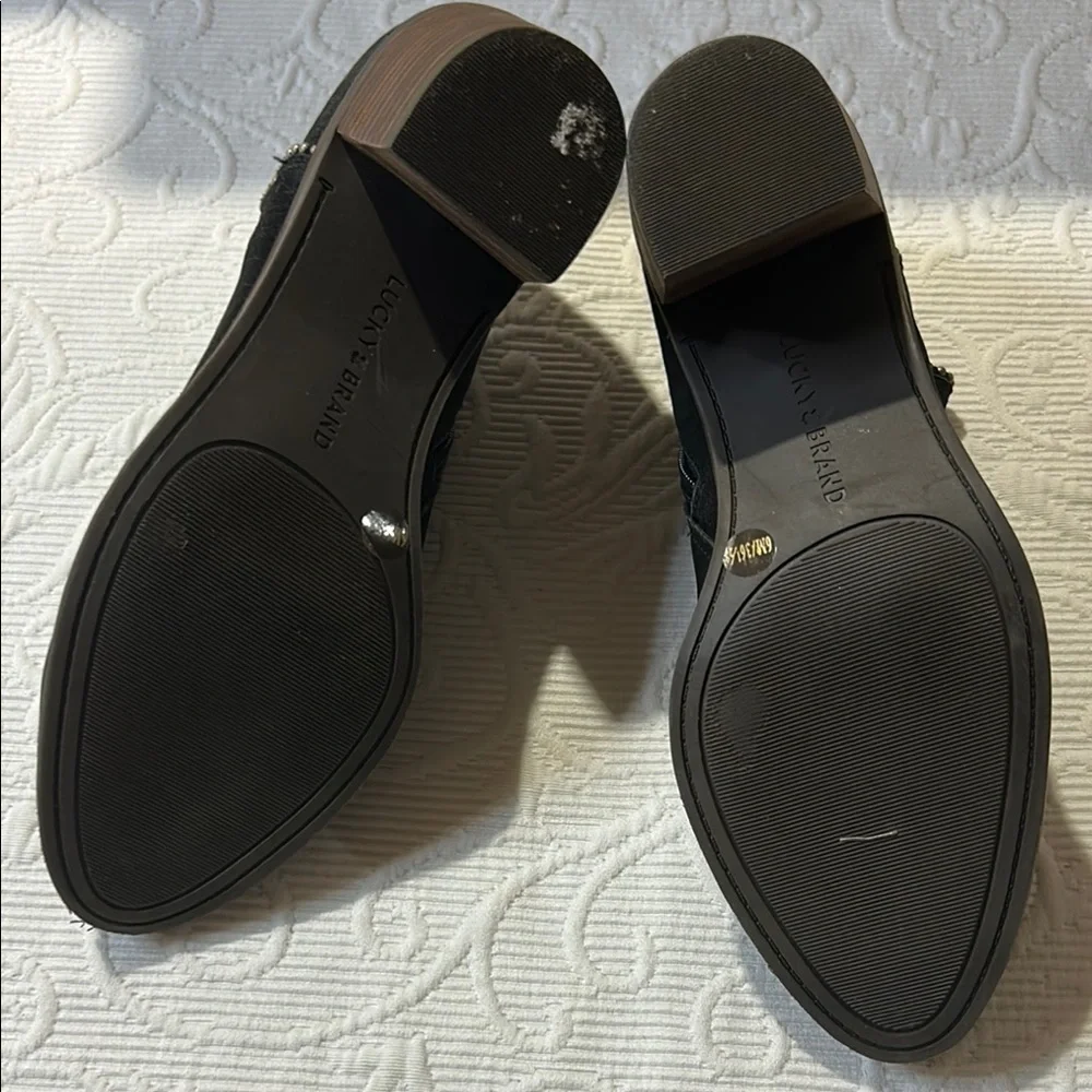 Lucky Brand Black Ankle Booties with Studded Detail size 6